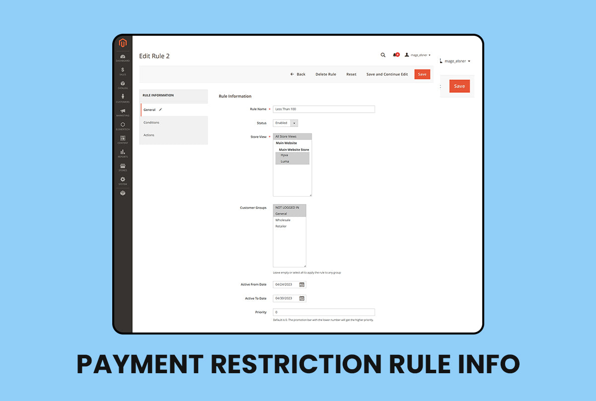 Magento 2 Payment Restrictions - add new rule