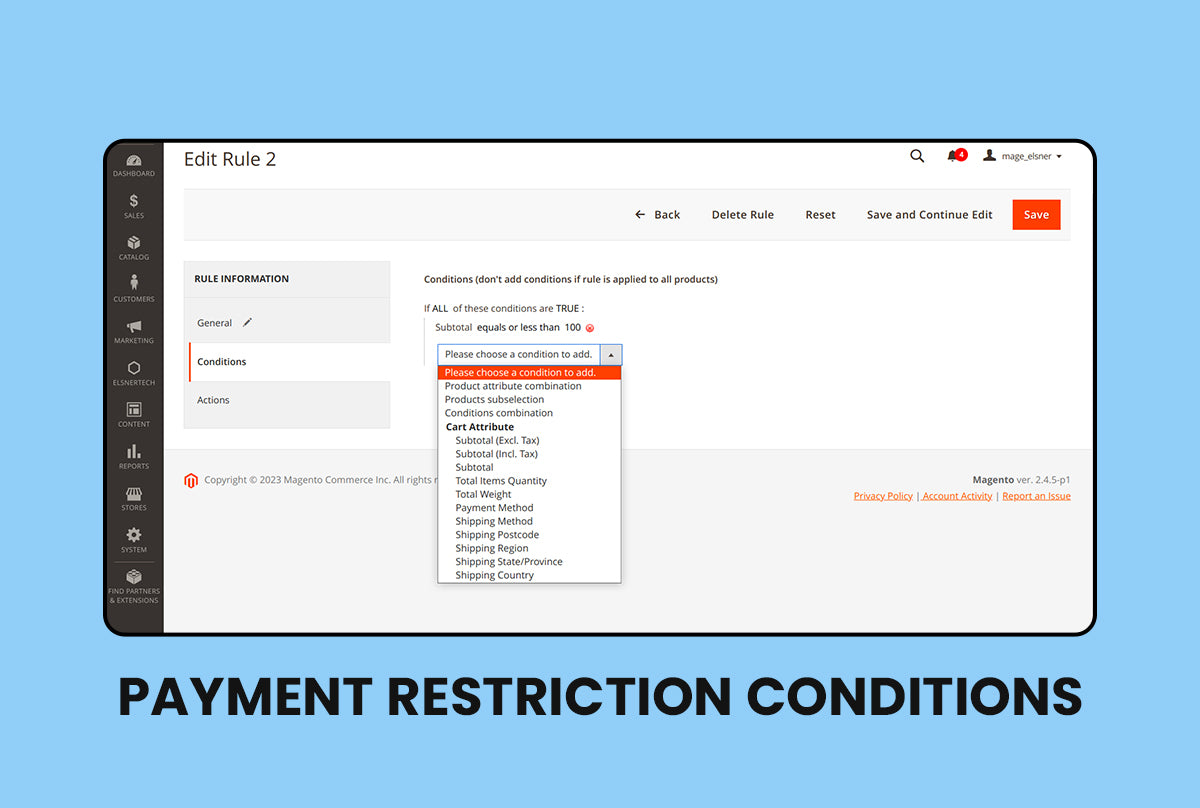 Magento 2 Payment Restrictions - add new rule condition
