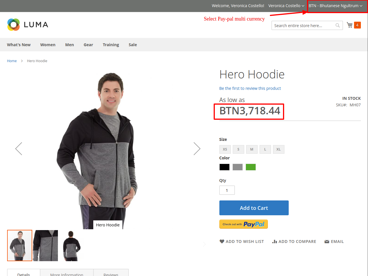 PayPal Multicurrency - select paypal multicurrency